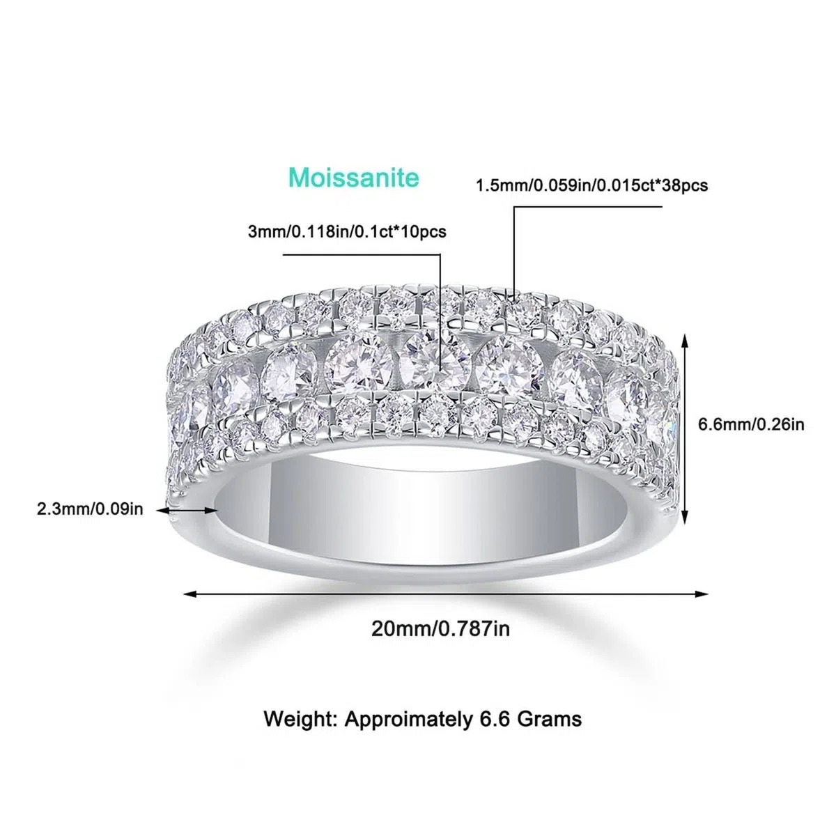 Anillo para novia, anillos de plata, estilo bohemio, lujoso, moissanita, oro blanco y platino, regalos únicos para mujer