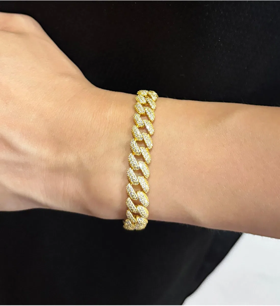 Pulsera de moissanita para hombre, pulsera de eslabones cubanos, hipoalergénica, plata de ley 925, pulseras de oro para hombre, color D, pulsera de cadena de diamantes VVS1, 16-21 cm