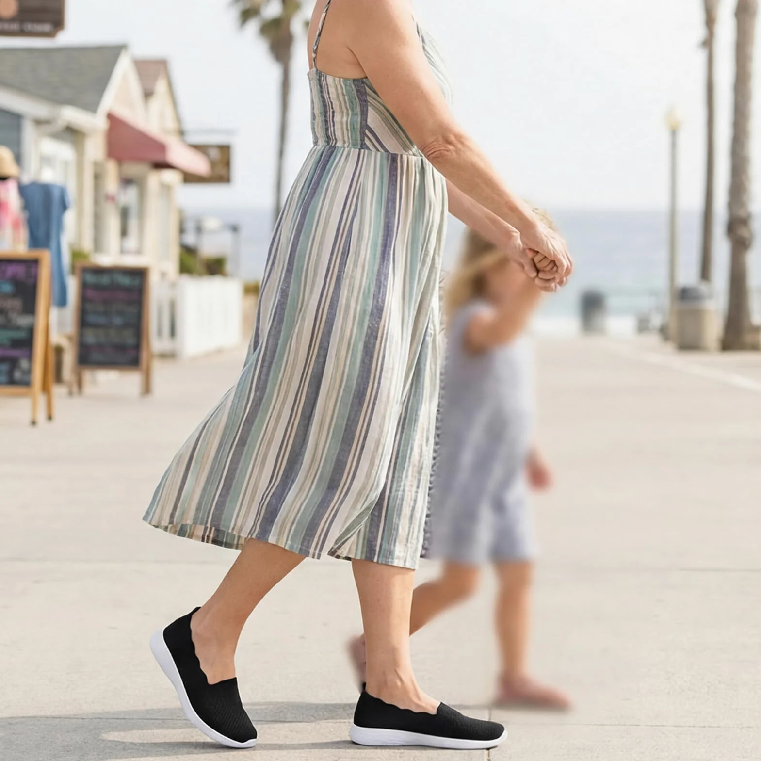 poemlady Mocasines sin cordones para mujer, de malla, informales, de ballet, planos, para caminar, para enfermeras, de punto, punta redonda, informales, de espuma viscoelástica de cuña baja