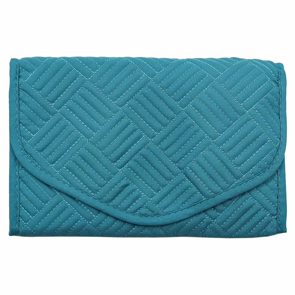 Rollos de Joyas para Viajes Organizador de Joyas de Viaje Plegable Estuche de Almacenamiento Bolsa para Anillos Pendientes Collares Pulseras (Verde)