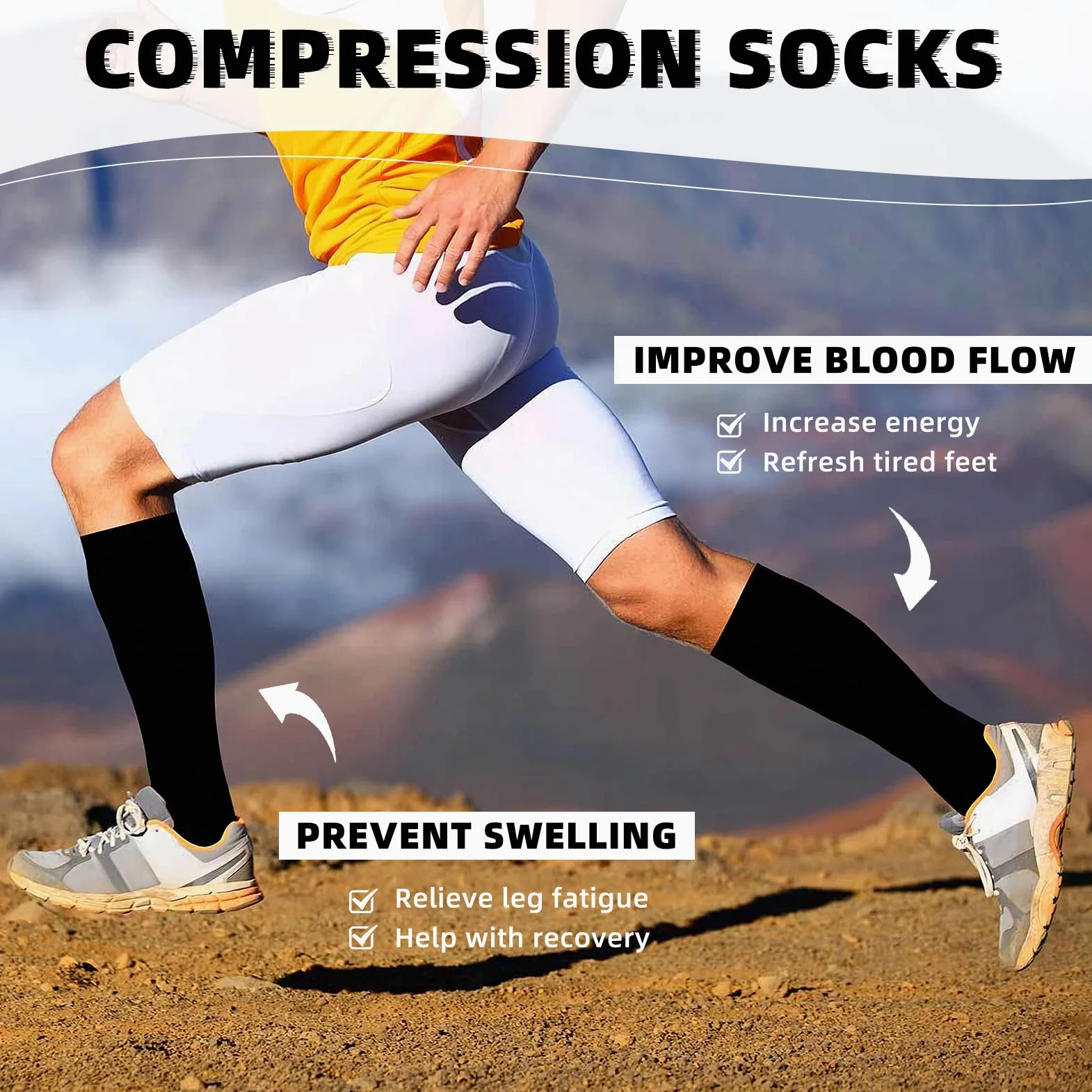 Calcetines altos hasta la rodilla para mujer, calcetines largos atléticos delgados de muslo alto, calcetines deportivos al aire libre, calcetines de tubo casuales, Paquete de 3 Negro, Talla única