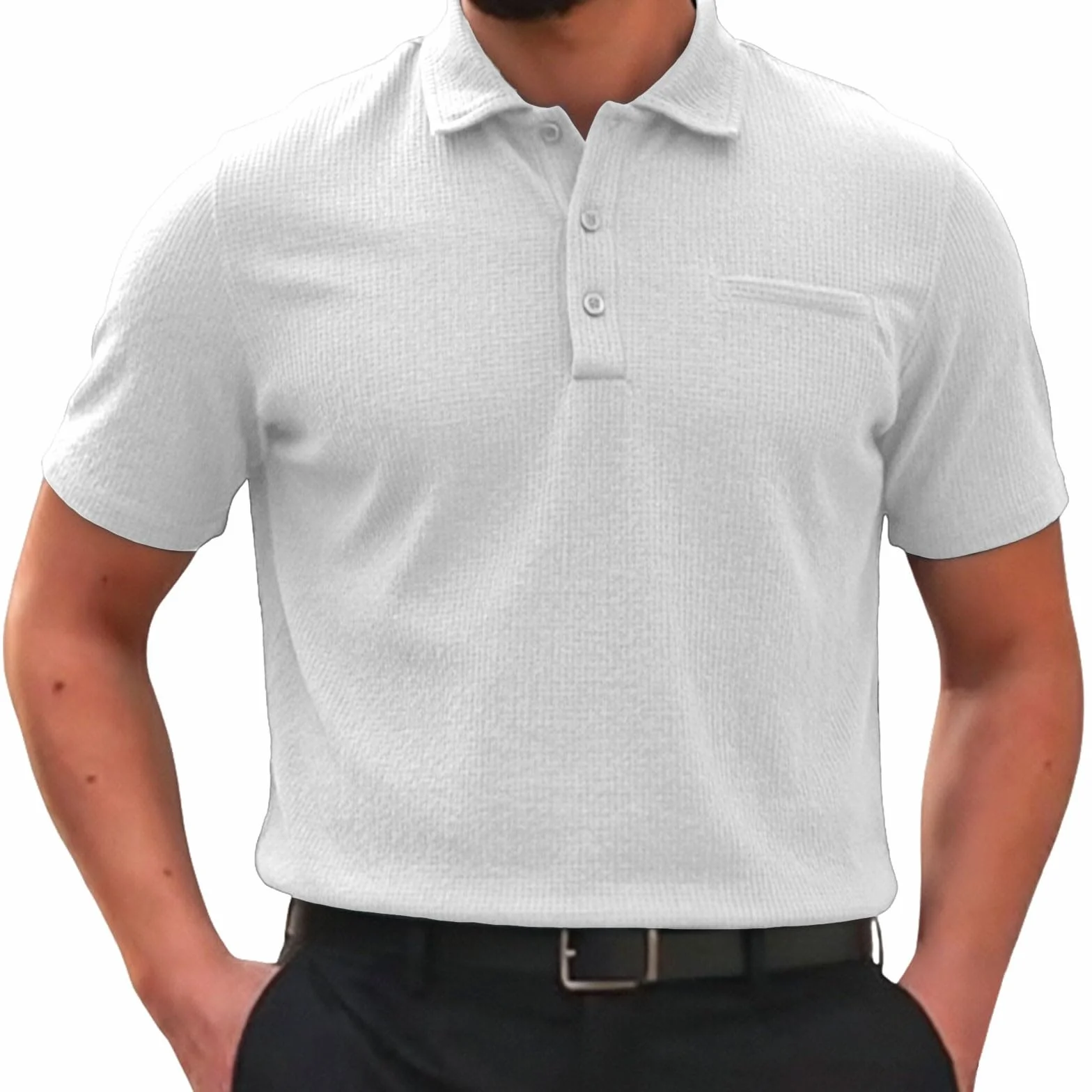 Camisa Hombre Manga Corta Verano Elastizada Secado Rapido Transpirable Golf Uso Diario Regalo