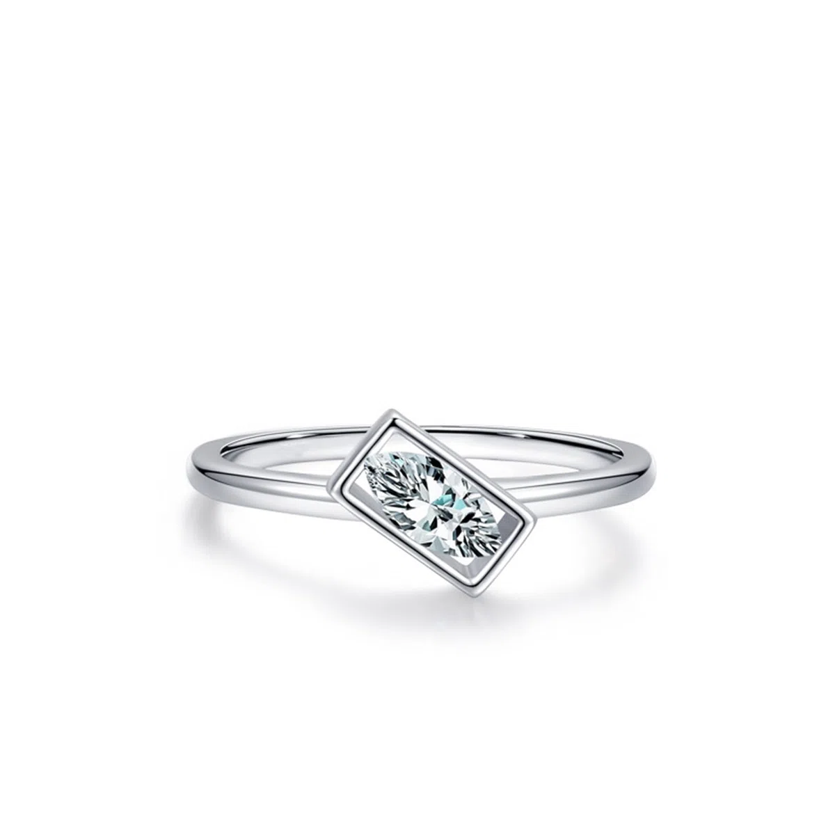 Anillos de diamante cultivados en laboratorio de oro blanco, anillo de boda para mujer, oro auténtico, solitario, anillo de compromiso, alianzas con diamante cultivado en laboratorio para