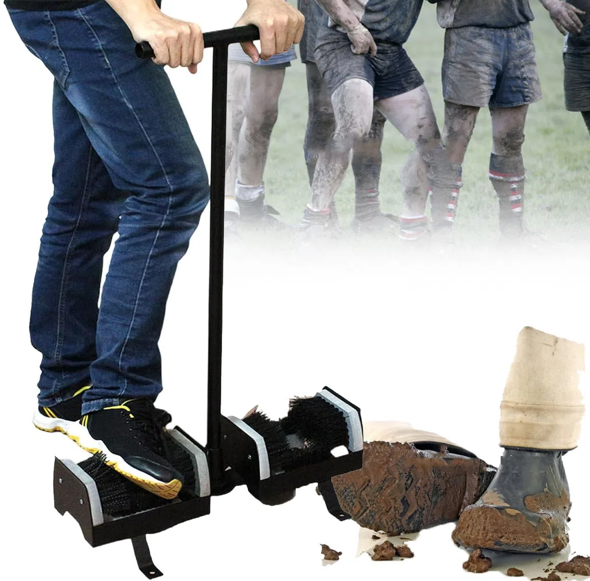 Cepillo Raspador de Botas JardíN de Alta Resistencia, Limpiador de Botas de Exterior, con Mango de Agarre, Limpia el Barro Botas de Lluvia, Botas de ConstruccióN y Calzado Ecuestre