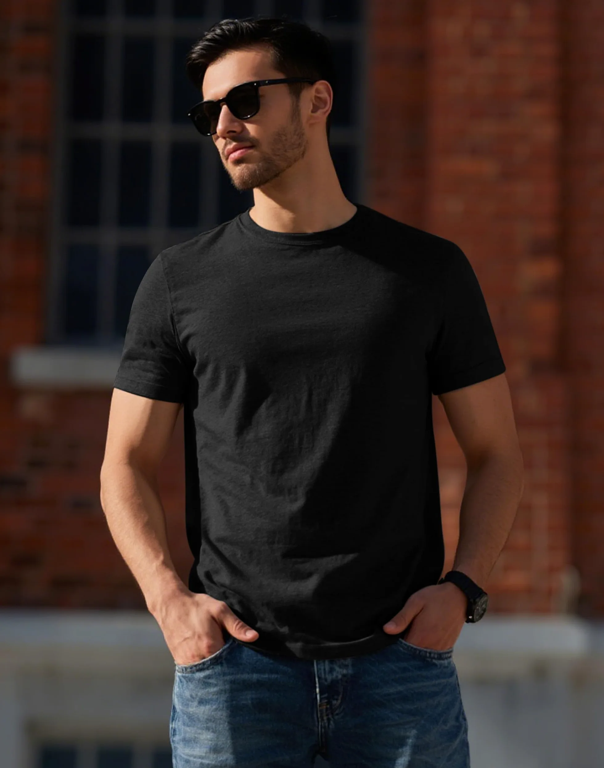 Pioneer Camp Camiseta de bambú para hombre, ultrasuave, color blanco, monocromo, camiseta para hombre, cuello redondo refrescante, camiseta básica casual