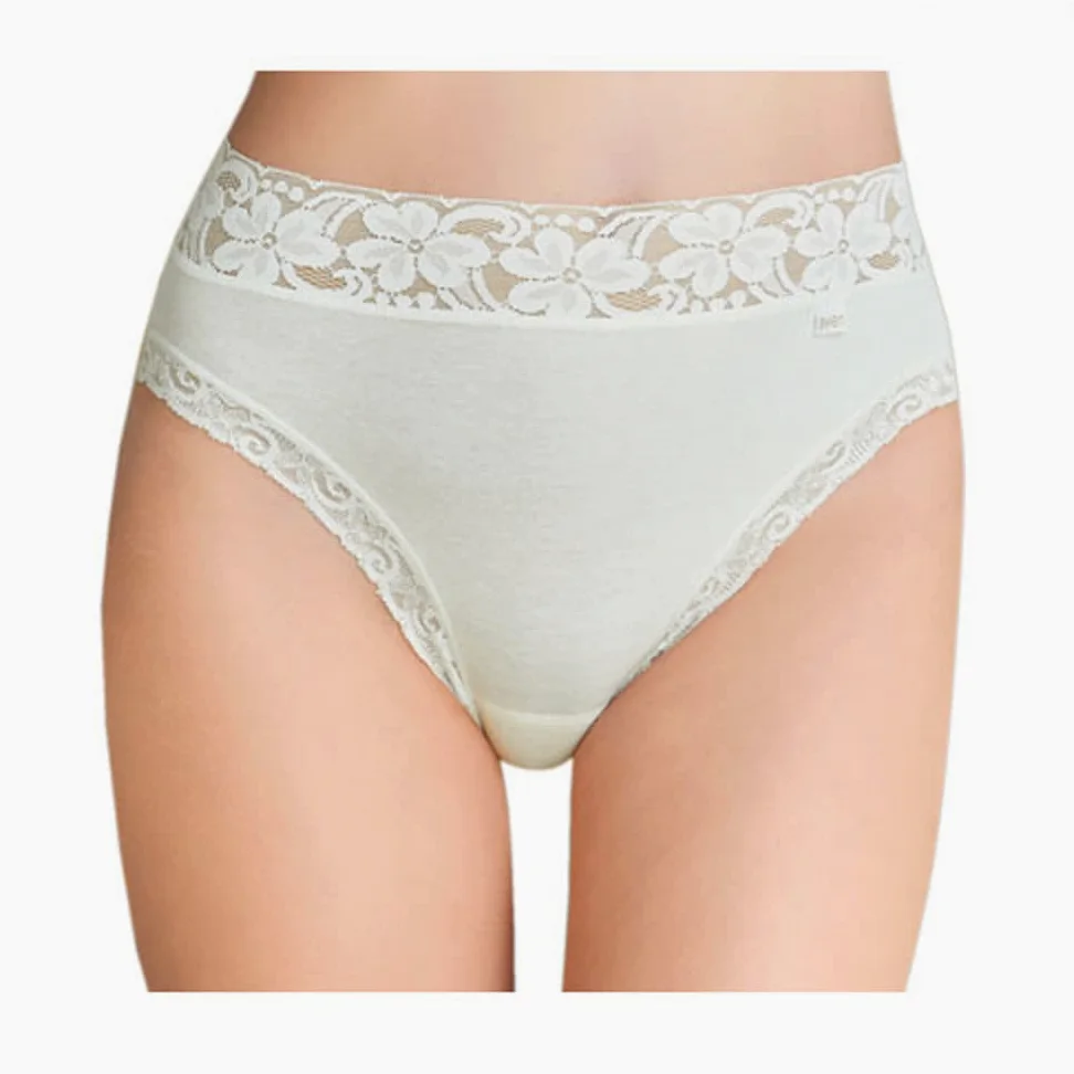 AVET - 3324 Pack de 6 Braga Mujer Alta Algodon Lycra sin Costuras y Encaje Color: Petalo Talla: M