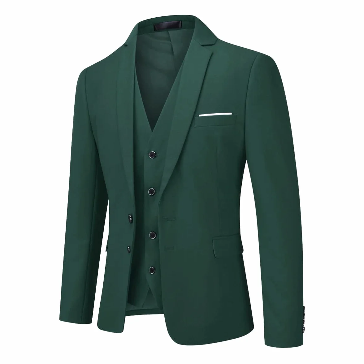 YOUTHUP Traje de 3 Piezas Slim Fit para Hombre Elegantes Negocio Boda Traje Blazer Chalecos Pantalones
