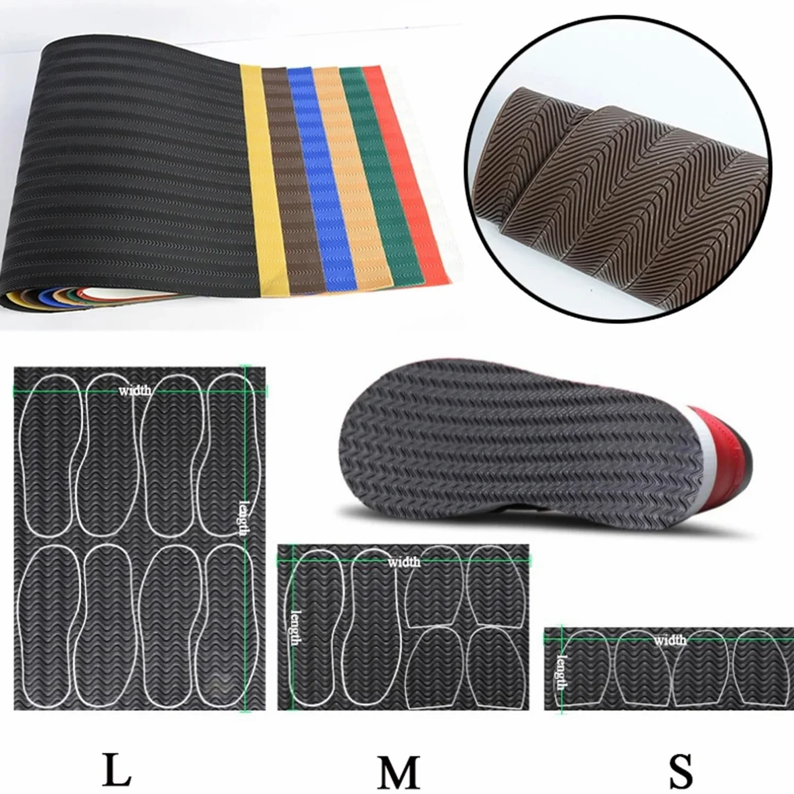 Parches de goma resistentes al desgaste for reparar suelas zapatos, zapatillas, cuero, almohadillas adhesivas antideslizantes, plantillas y láminas