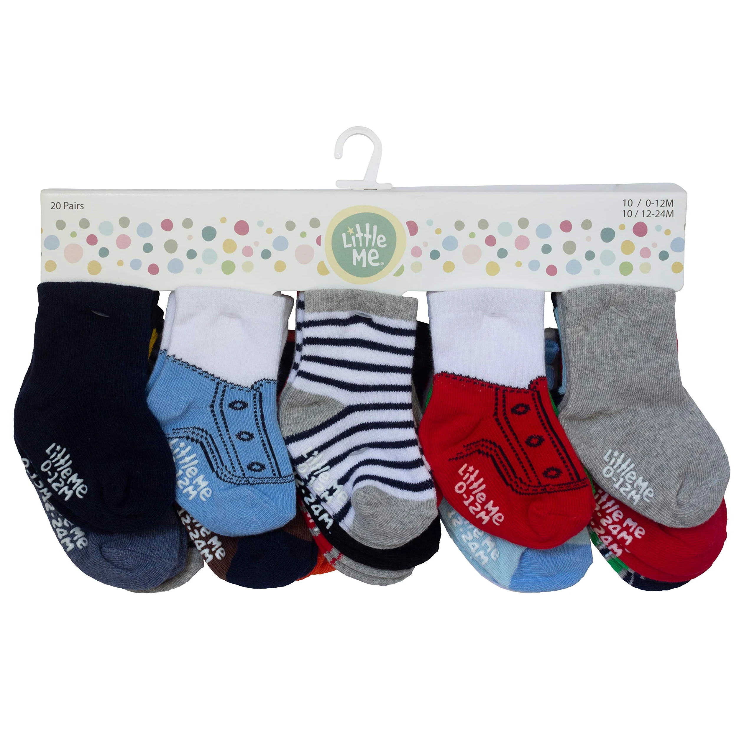 Little Me Baby 20 Piece Assorted Socks, Boys', Multi, 0-12/12-24 Months