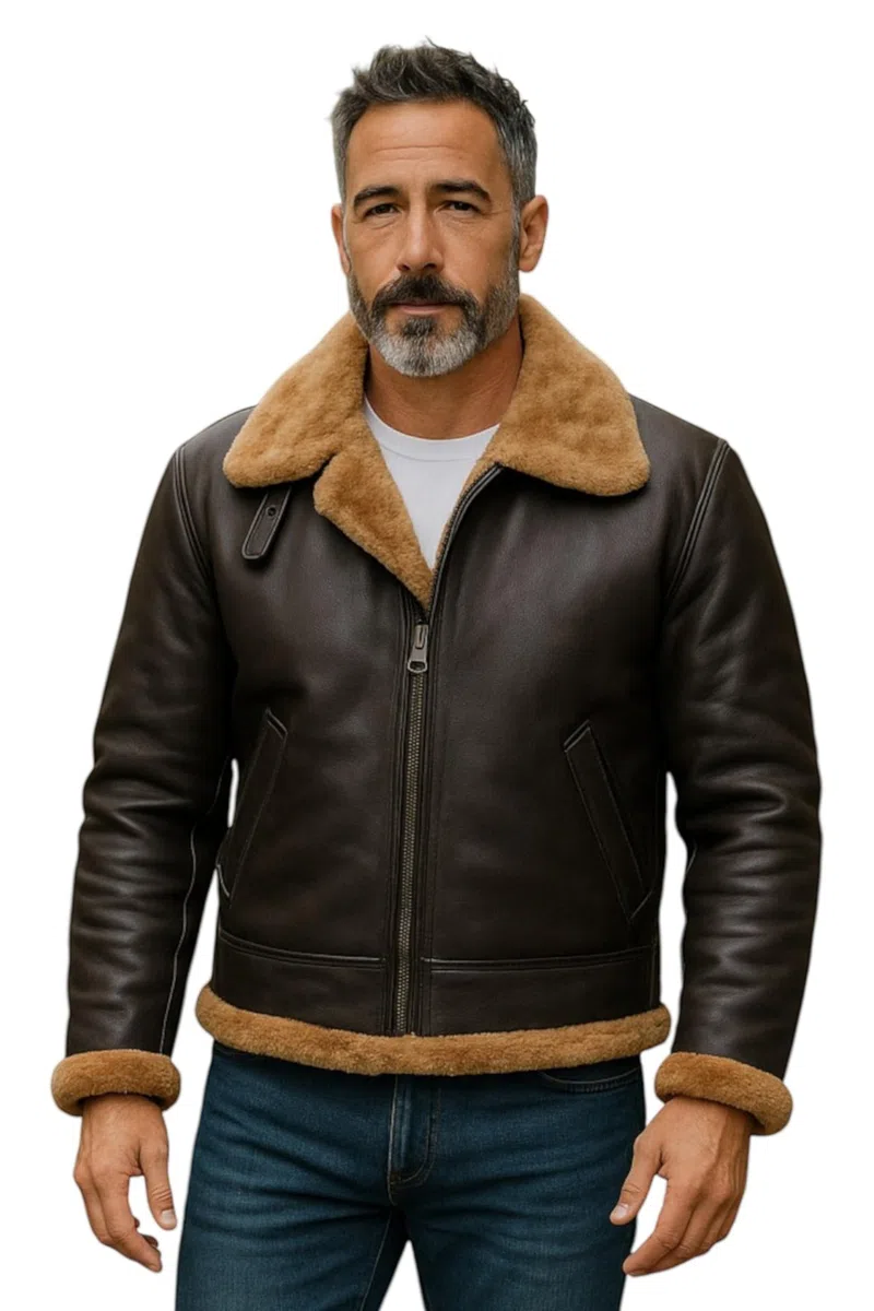 Infinity Leather Chaqueta de Aviador B3 de Piel de Oveja Para Hombre: Abrigo de Piloto de Vuelo de Piel de oveja Auténtica, Estilo Aviador Vintage de la Segunda Guerra Mundial.