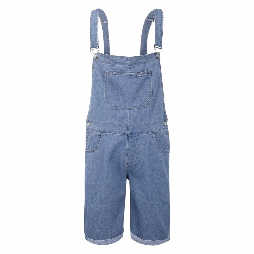 Peto de trabajo para hombre, pantalones vaqueros cortos, transpirable, mono cargo