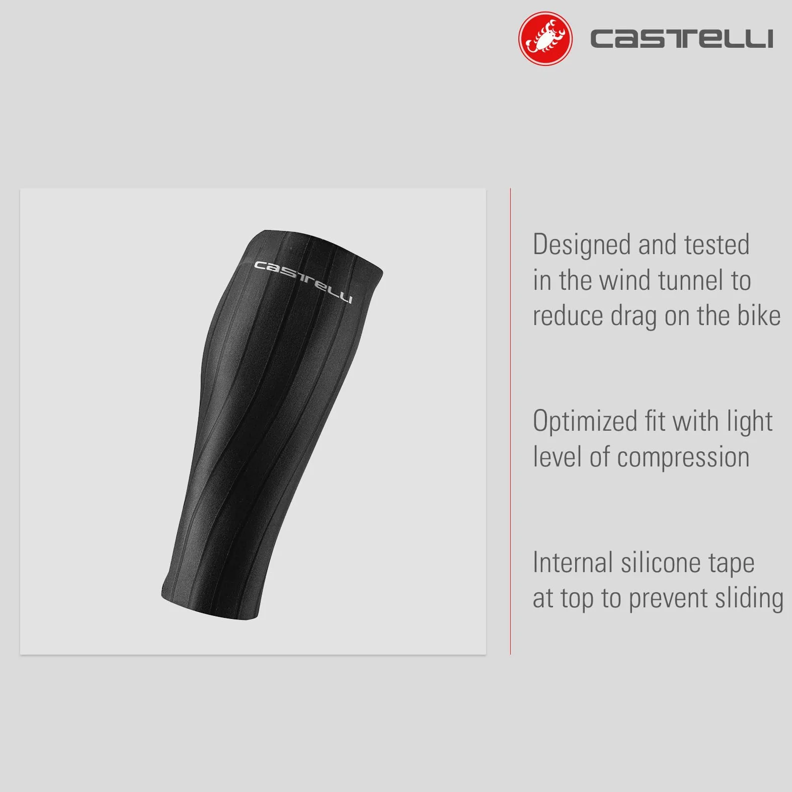 CASTELLI Mangas para piernas rápidas, mangas aerodinámicas para pantorrilla de ciclismo con compresión para ciclismo de carretera, carreras y ciclocross