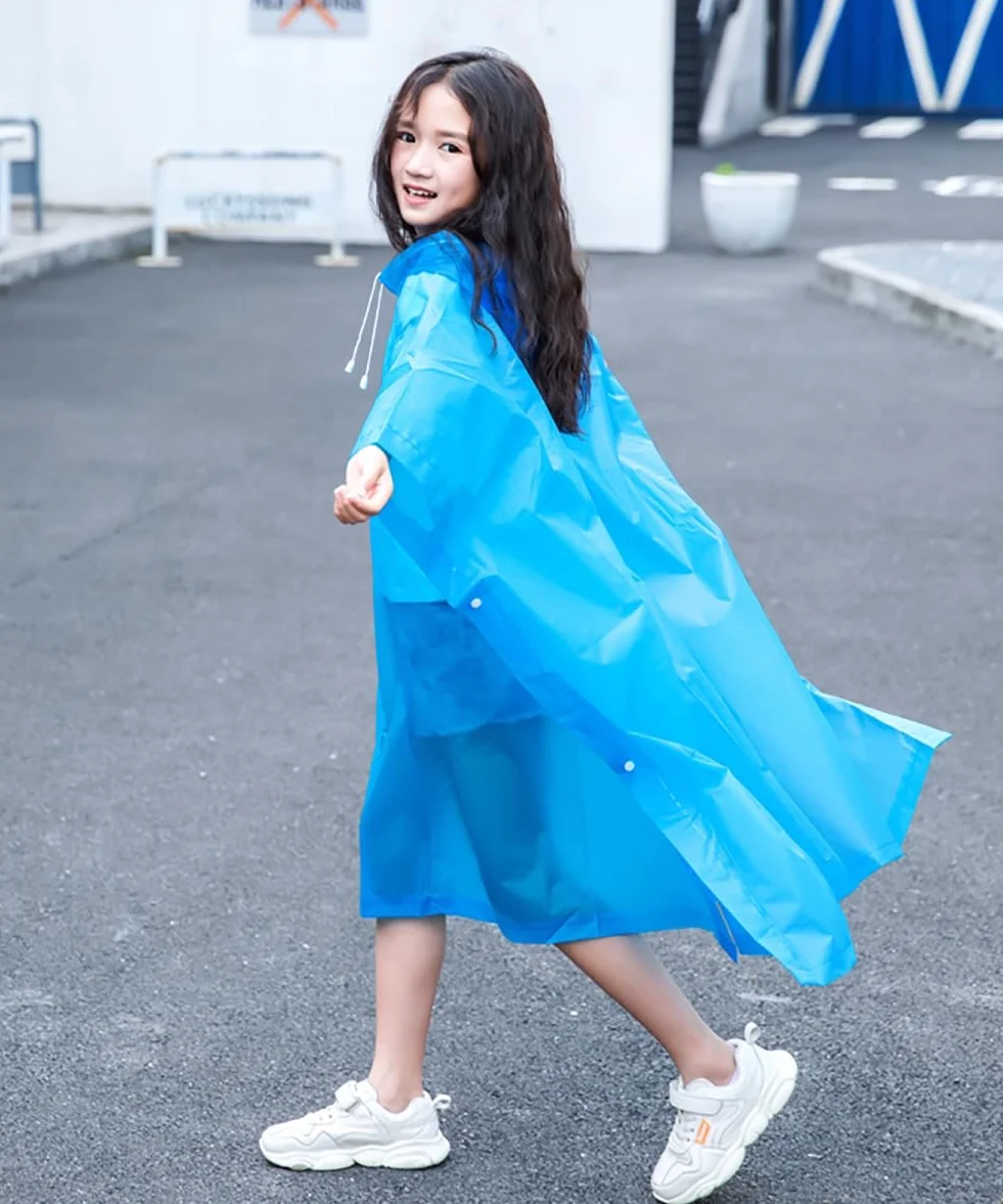 flintronic Poncho De Lluvia Para Niños, Poncho Impermeable Suficiente Espacio Mochilas Niños Niñas, Ligero Reutilizable, Eva Chubasquero Con Capucha Y Botones Para Escuela Senderismo Ciclismo Viajes
