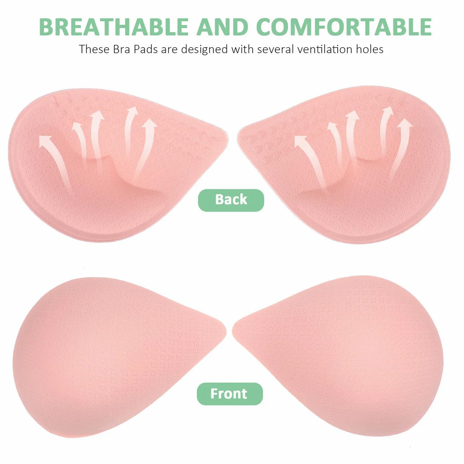 Genérico 12 Pares de Almohadillas de Sujetador Flexibles y Reutilizables para Mujer, Hechas de Fibra Elástica y Poliéster, Ideales para Sujetadores Deportivos y Trajes de Baño