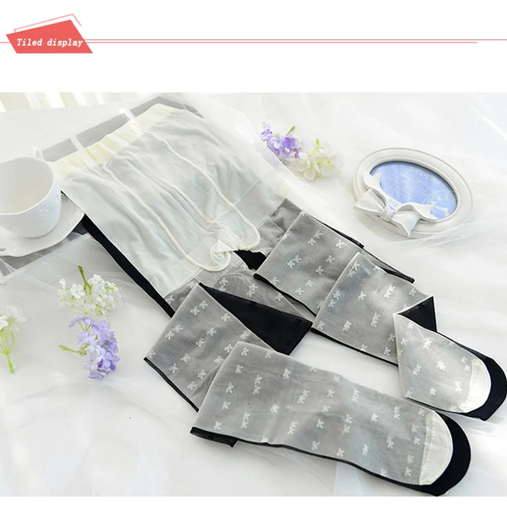 Medias de Red de Mujer, Medias de Red, Pantimedias de Moda, Medias de Encaje Hueco Estampadas Pantimedias de Malla Transparente, Medias de Cintura Alta,Blanco,3 Pair