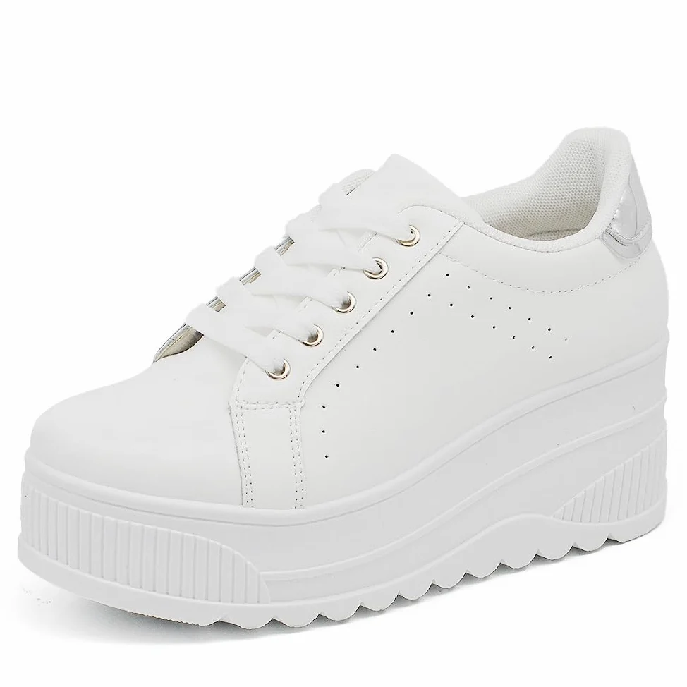 IF900-1 - Zapatillas deportivas para mujer, estilo casual, plataforma alta, color blanco