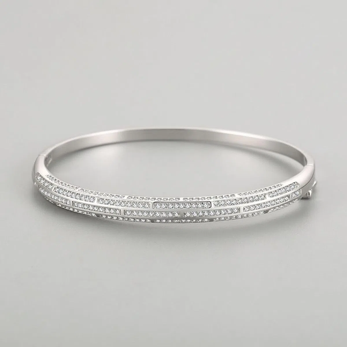 Pulsera de novia, pulsera para mujer, elegante, brillante, con moissanita, oro blanco y platino 950