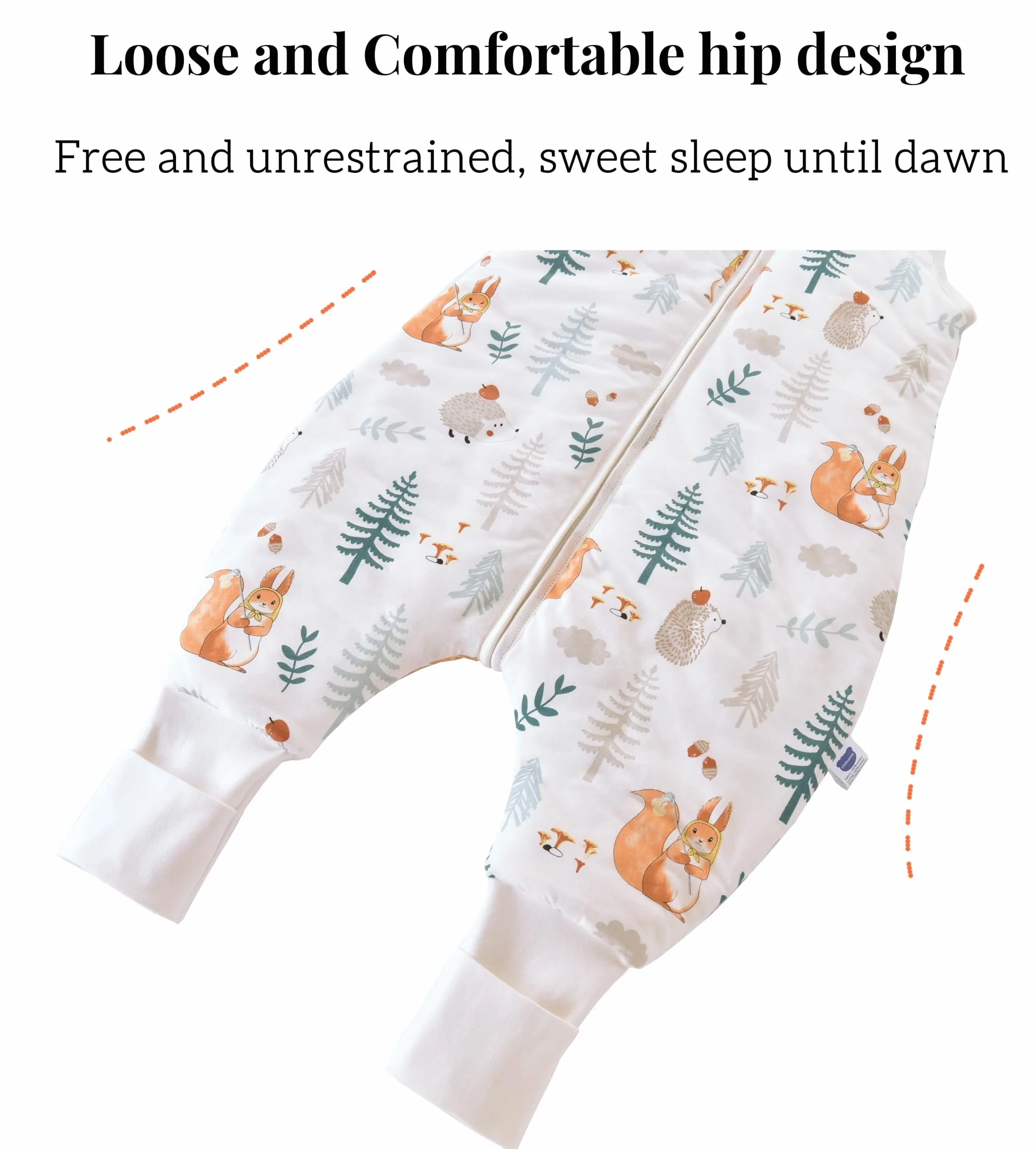 Chilsuessy Pack de 2 sacos de dormir para bebé con perneras, 1,5 tog, 100% algodón, para todo el año, saco de dormir con pies, para niños