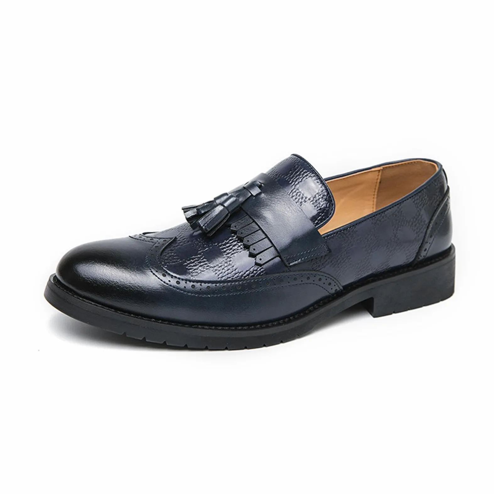 Mocasines con Borlas para Hombre Zapatos Brogue Oxford de Vestir Elegantes Formal Negocios Boda Fiesta Zapatos Planos de Cuero