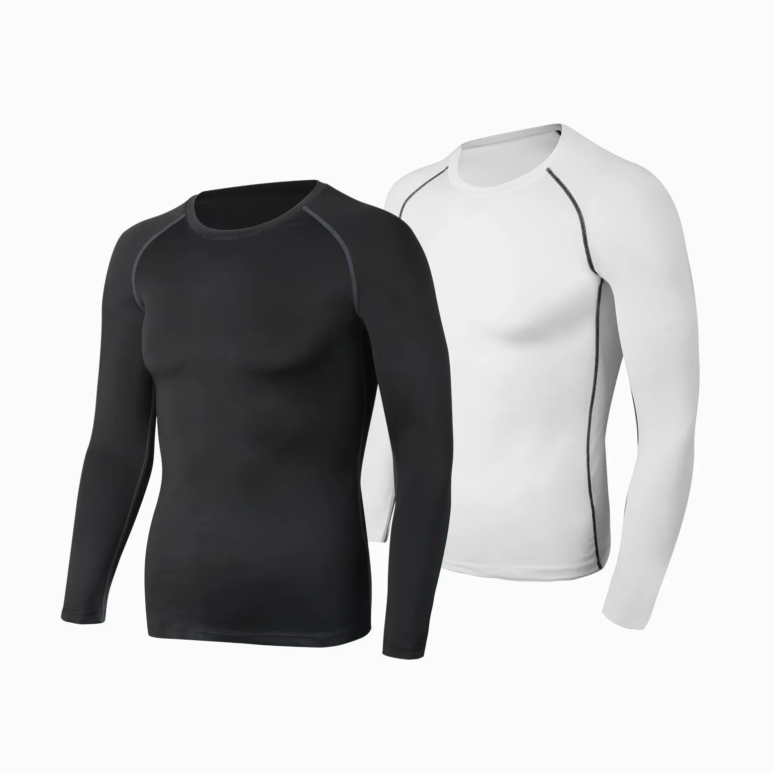 HomyComy Short Sleeve Compression Shirt Camiseta Hombre (Pack de 2)