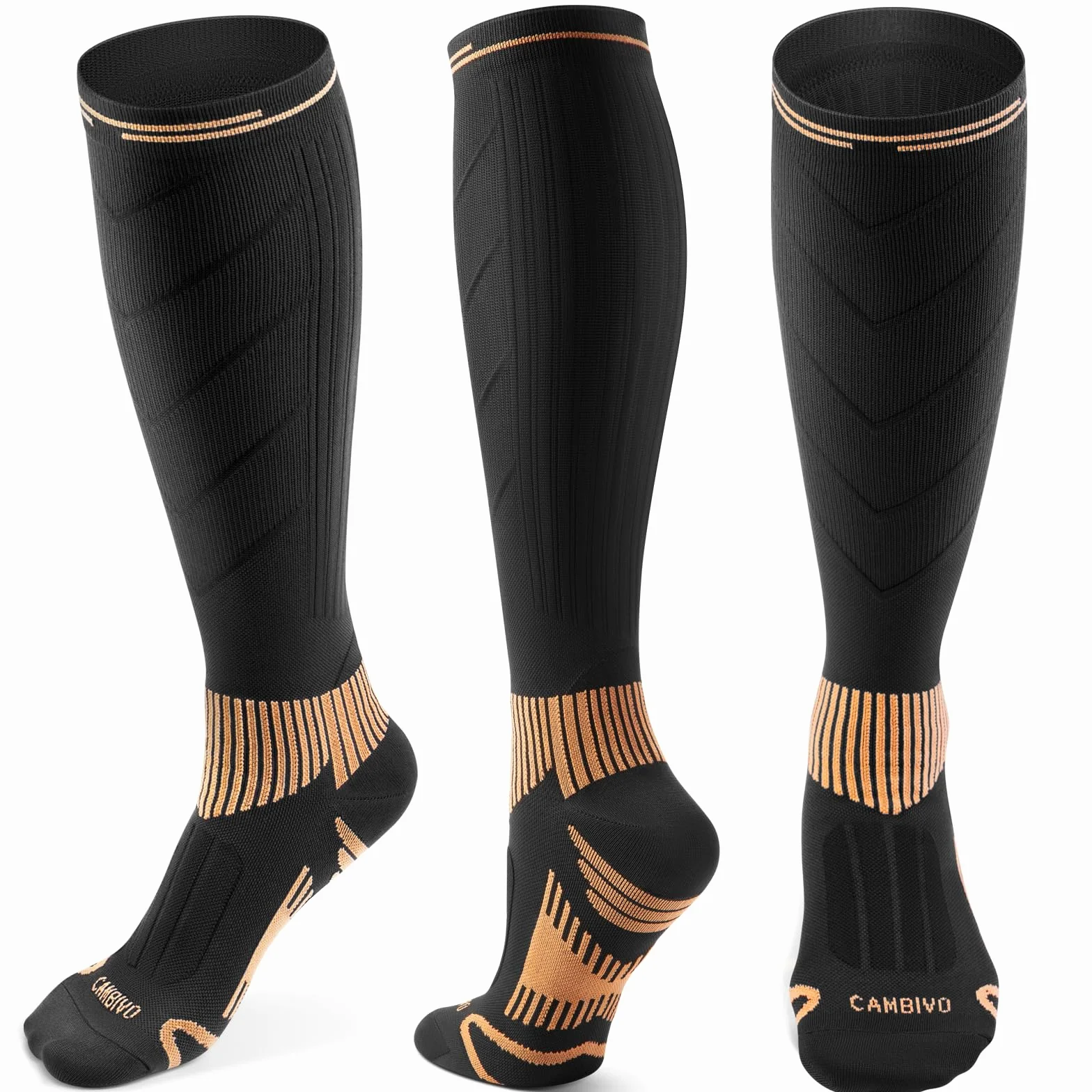CAMBIVO Medias de Compresión de Cobre 15-20mmHg Calcetines Compresion Mujer Hombre