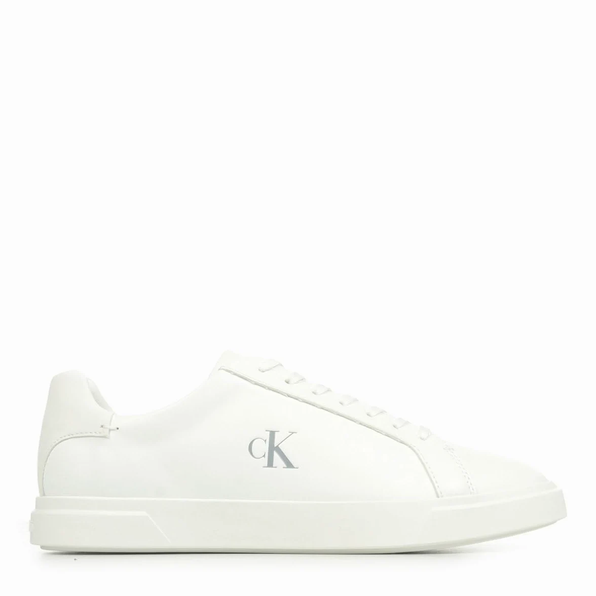 Calvin Klein Sneaker con Suela Cupsole Mujer Low Pro de Piel, Blanco (Triple Bright White), 39