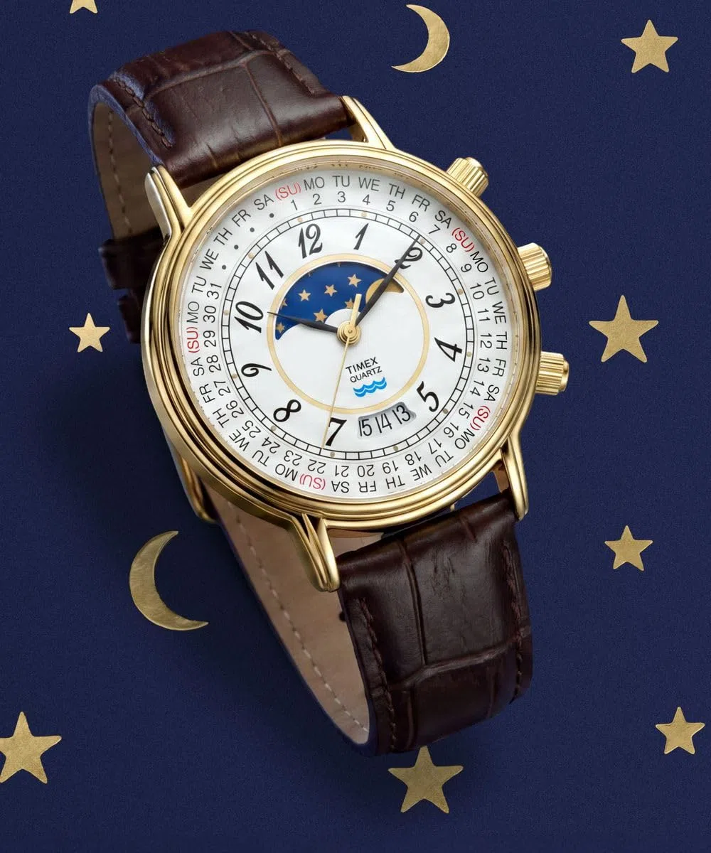Timex Reloj de Pulsera analógico Moon Phase para Hombre