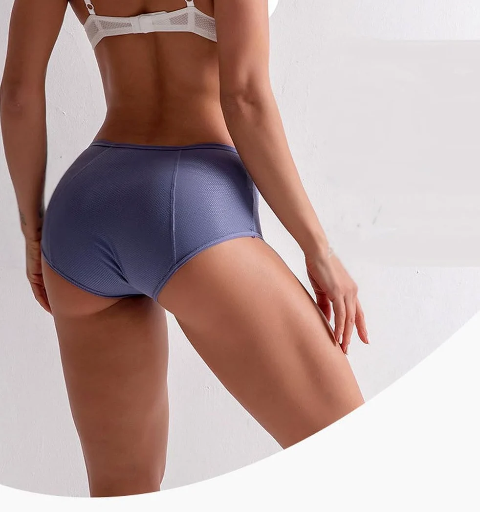 Braguitas Menstruales de algodón a Prueba de Fugas para Mujer de Cintura alta para El Período Menstrual Paquete de 3 Talla Grande azul Xl