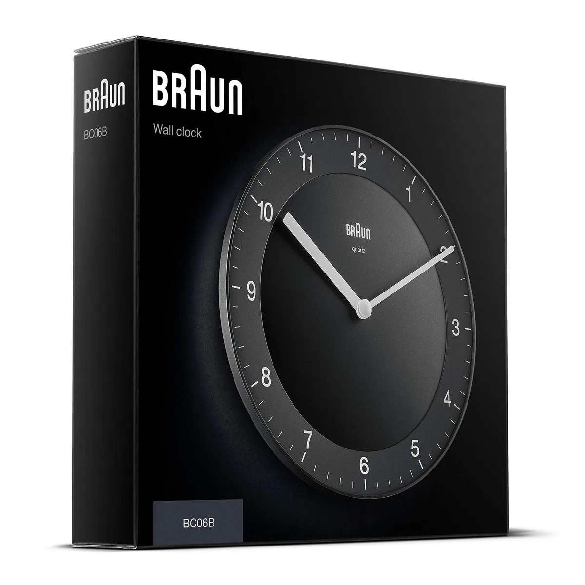 Braun Reloj de Pared analógico clásico Movimiento de Cuarzo silencioso, de fácil Lectura, diámetro del 20 cm en Negro, Modelo BC06B.