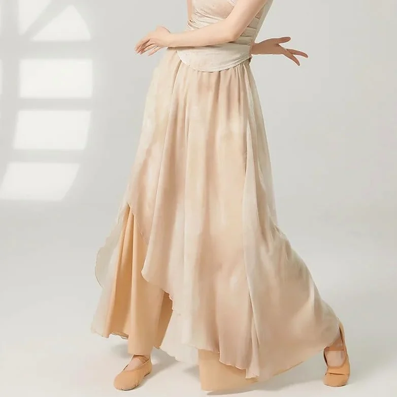 Pantalones de Baile Culottes Sueltos Pierna Ancha Ropa de Escenario for Mujer