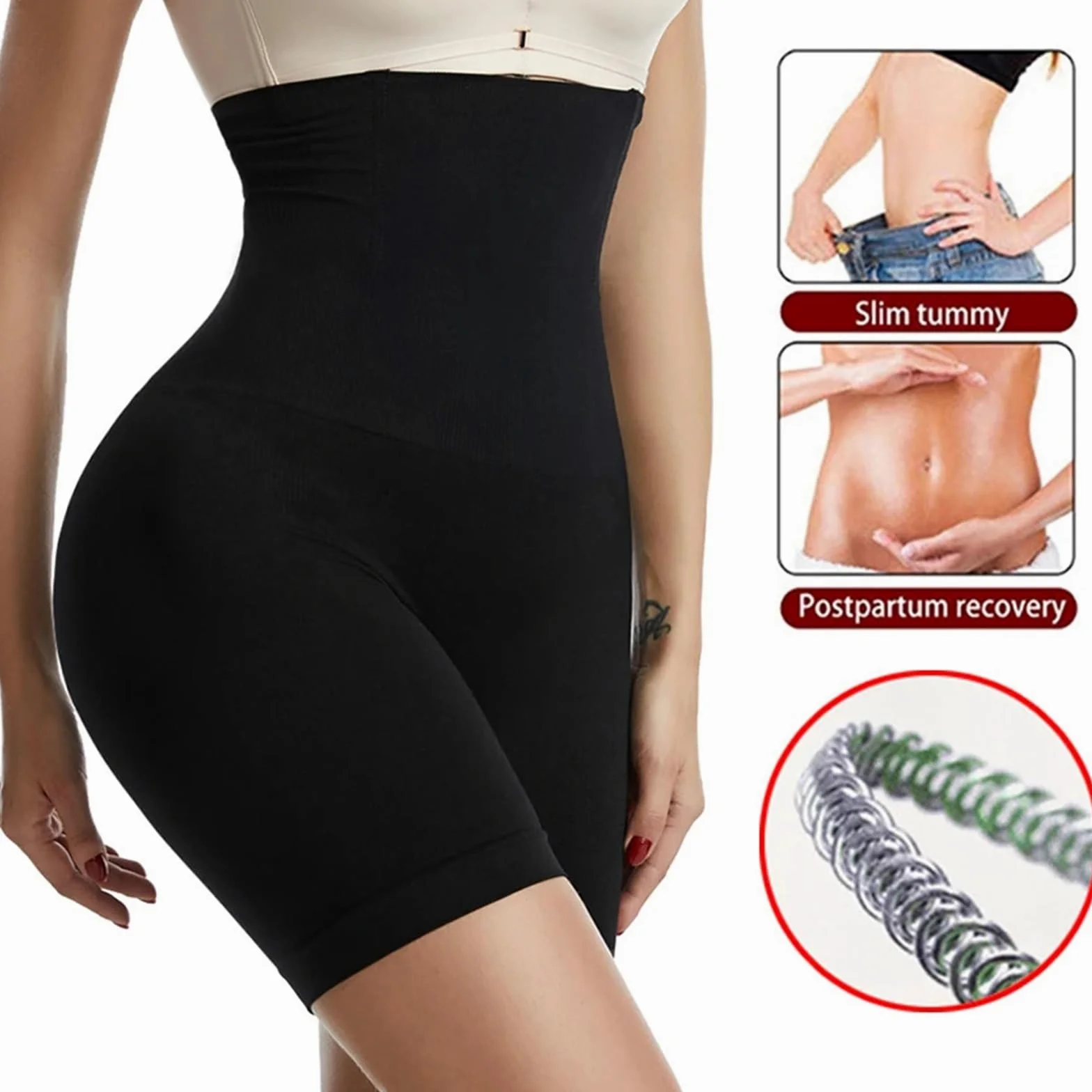 Braguitas Moldeadoras 2 uds alta formador de cintura entrenador bragas con control de barriga levantador de glúteos moldeador de cuerpo adelgazante Shapewear Strap Briefs Panty Para Moldear El Cuerpo(