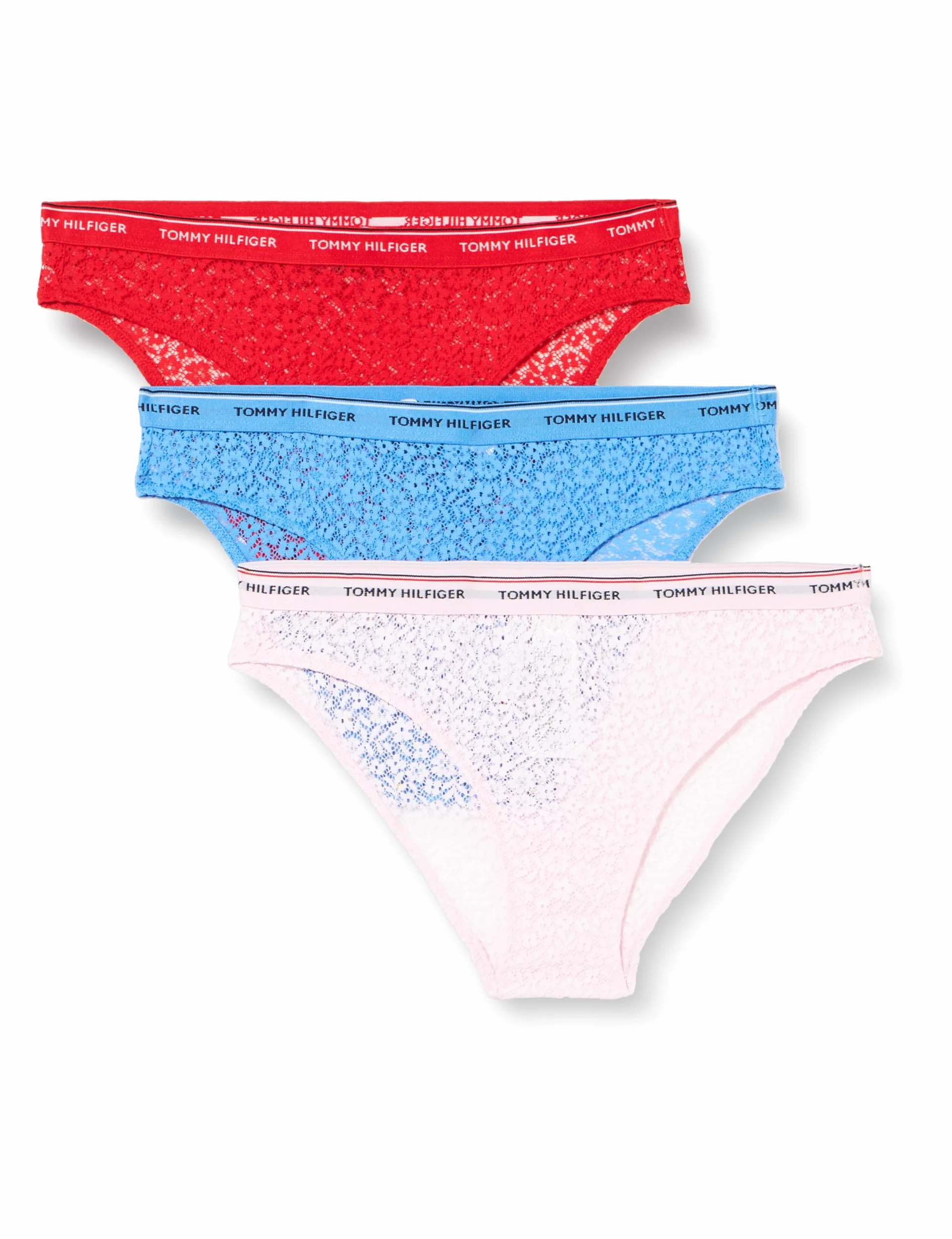 Tommy Hilfiger Braguitas tipo bikini Mujer Pack de 3 con encaje