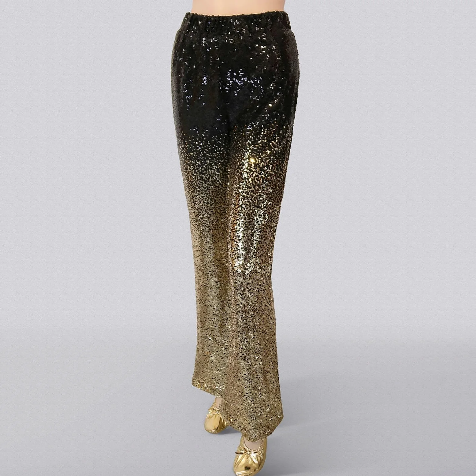Generisch Pantalones largos de estilo degradado para danza, espectáculos de teatro, noches de club de jazz, elegantes pantalones elásticos