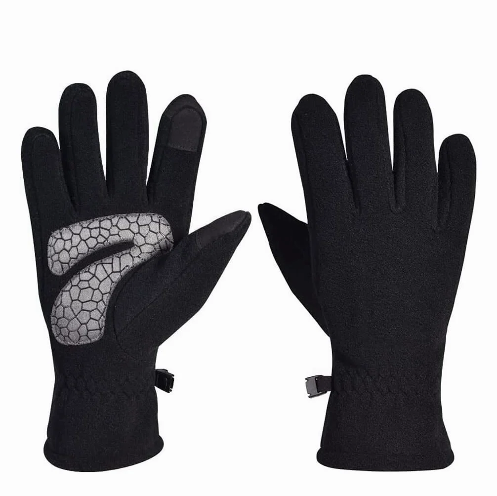 Guantes de Ciclismo Guantes De Pantalla Táctil For Hombres Al Aire Libre De Invierno Guantes De Vellón Polar Polar Guantes Cálidos Guantes Deportivos (Color : Black, Size : 22.8CM)