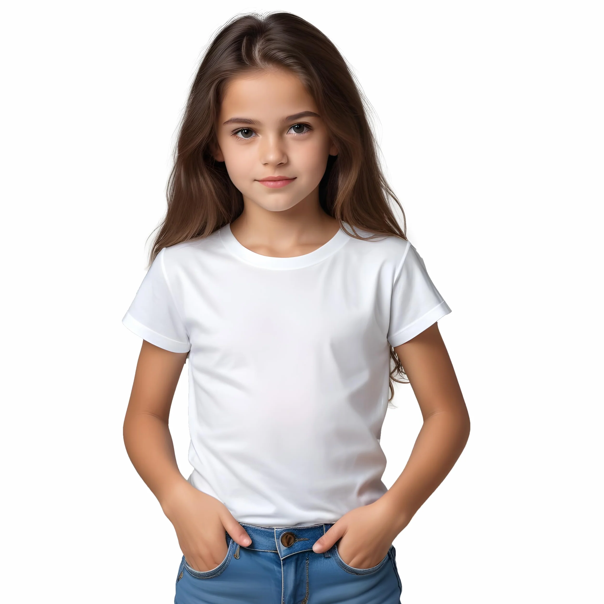 Camiseta Manga Corta algodón orgánico para niñas - Camiseta eterna 175 g/m no se deforma y Elegante para Chicas