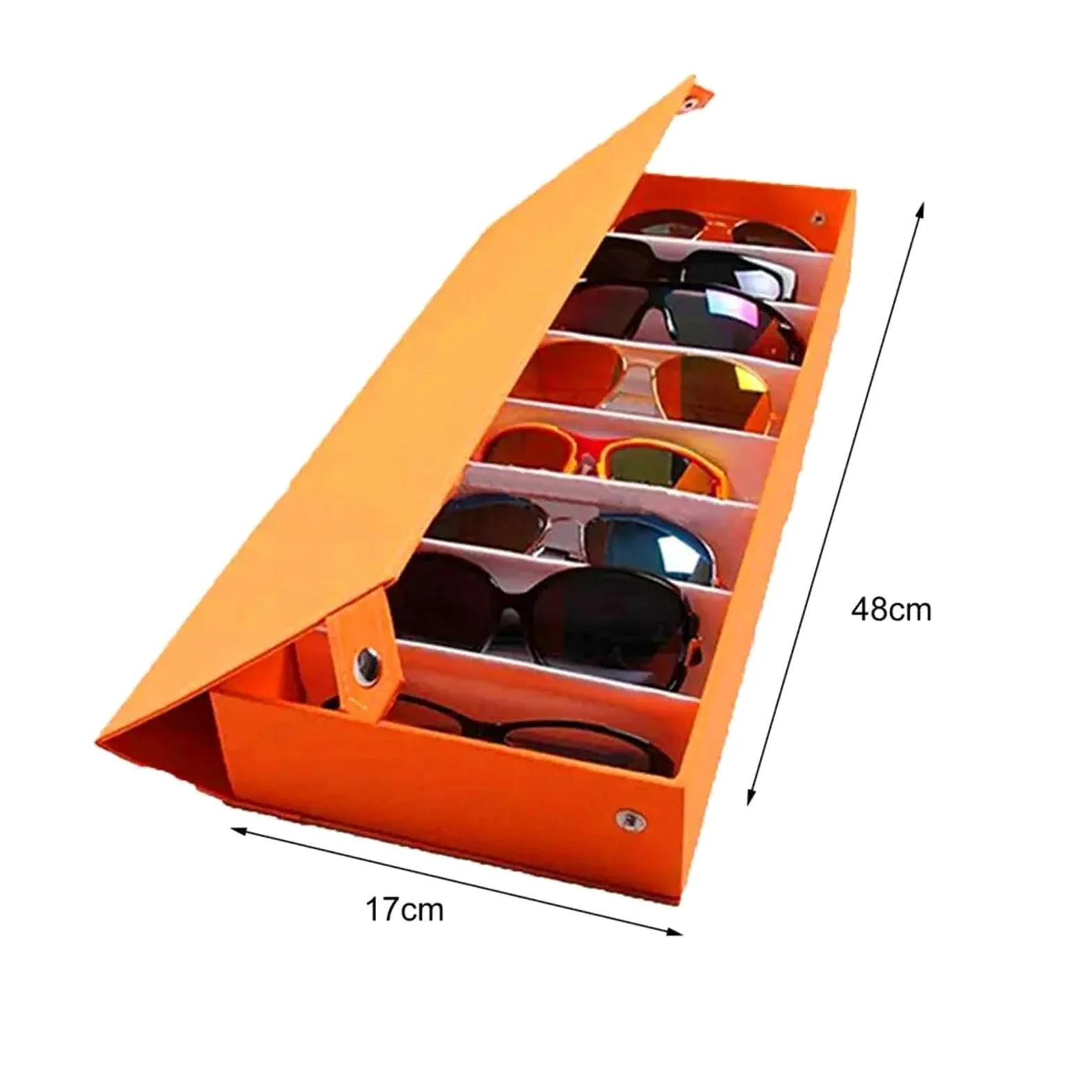 Organizador Para Gafas De Sol Organizador de gafas de 8 rejillas, caja de almacenamiento de gafas con carcasa dura, soporte de almacenamiento de gafas de sol de tela Oxford, caja de exhibición de cris