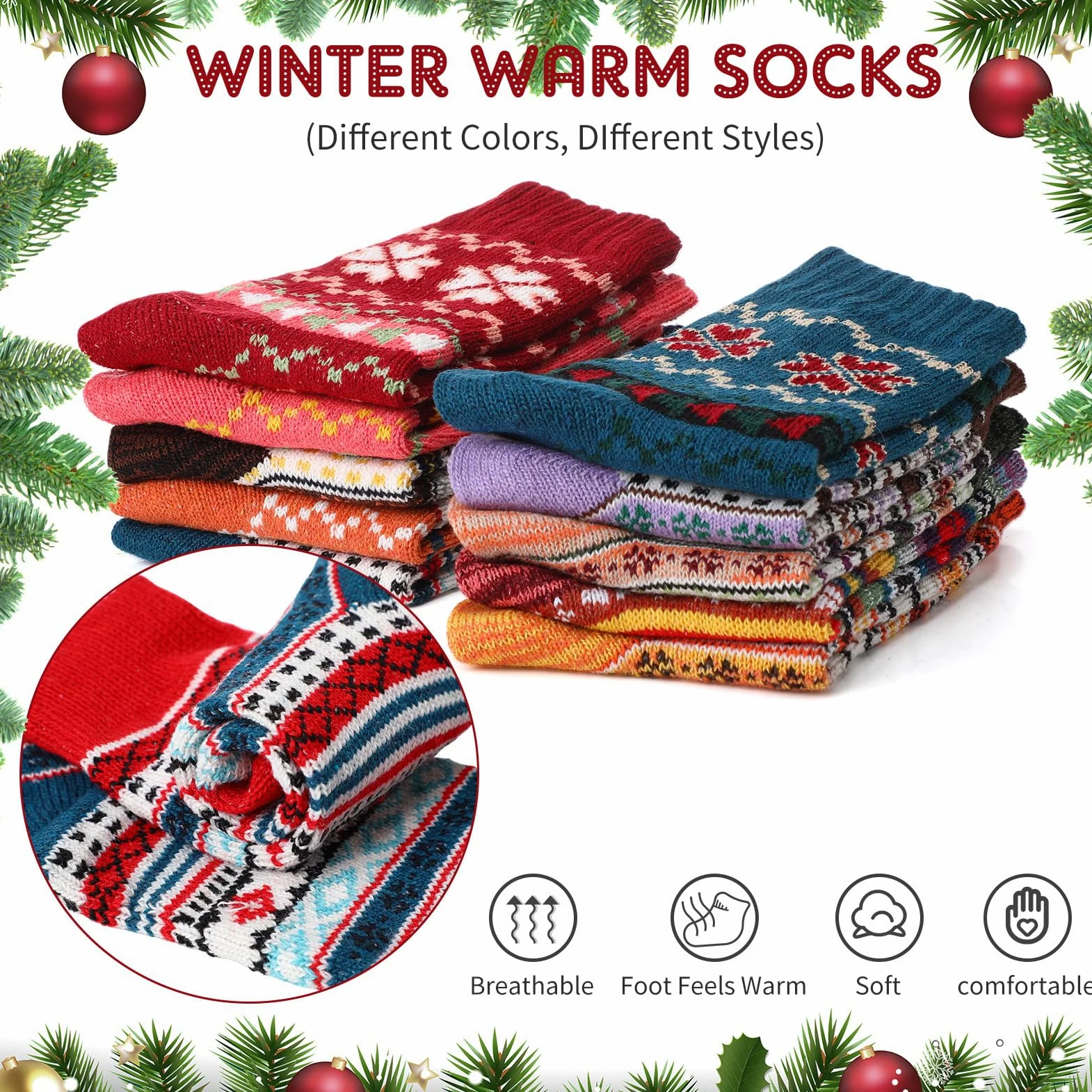 20 pares de calcetines de lana de invierno para mujer para senderismo, calcetines de lana gruesa para mujer, calcetines térmicos de invierno para clima frío