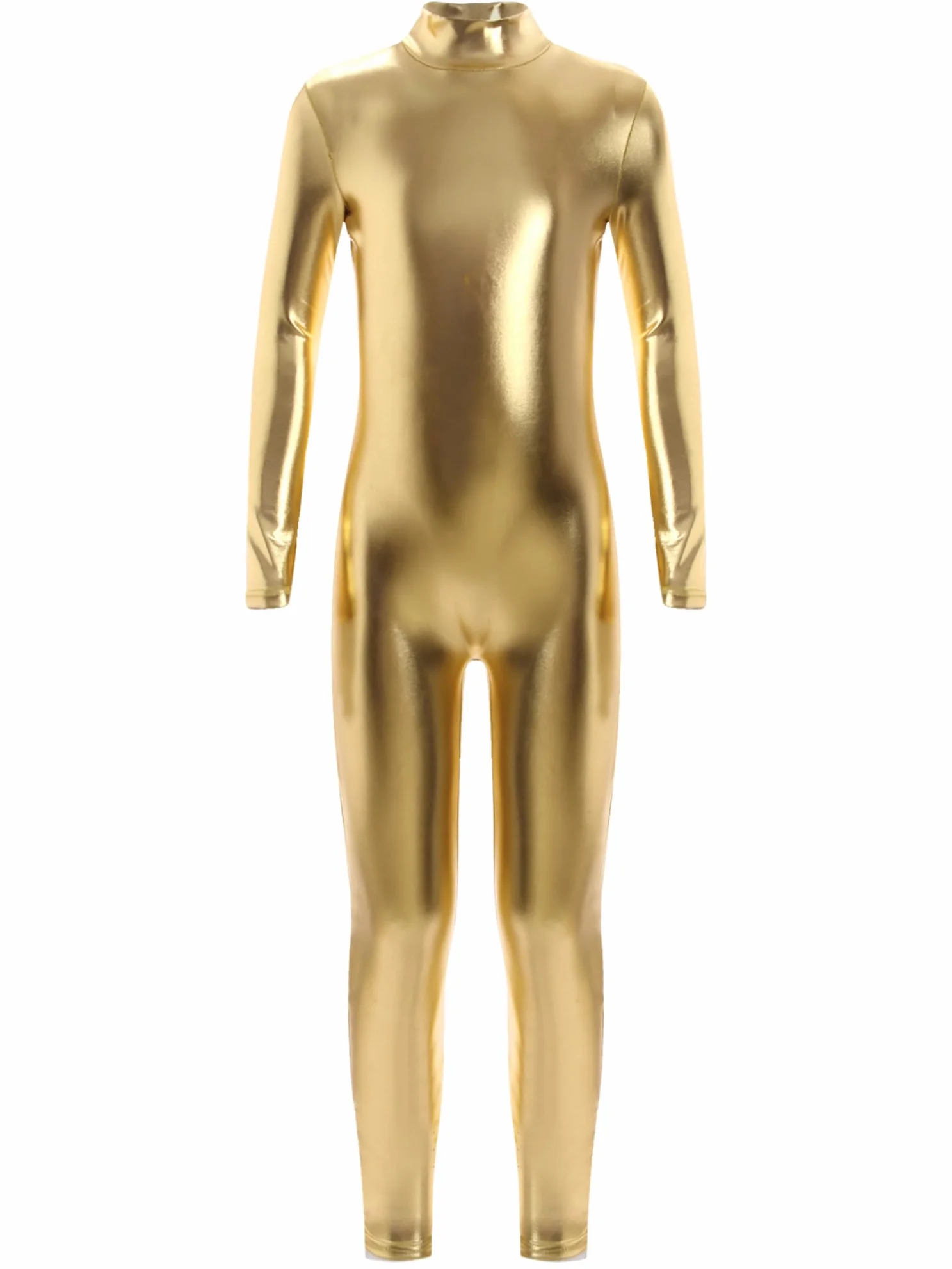 JEATHA Maillot Brillante De Danza Para Niñas Mono Elástico De Gimnasia Rítmica Maillot Manga Larga Con Cremallera Mono De Discoteca Hippie