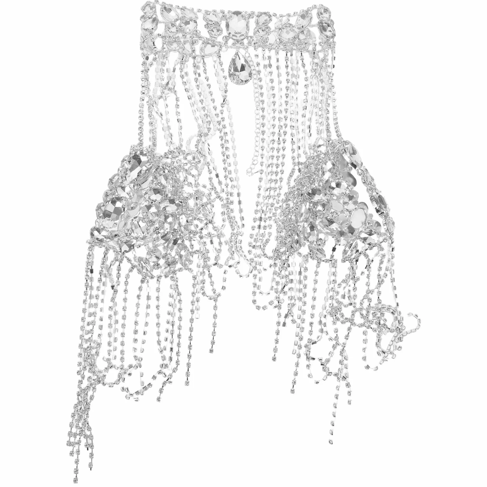 BESPORTBLE Cadena de Hombro Borla Brillante para Mujer Collar de Hombro de Imitación de Gemas Joyería Corporal para Fiestas y Salidas Nocturnas