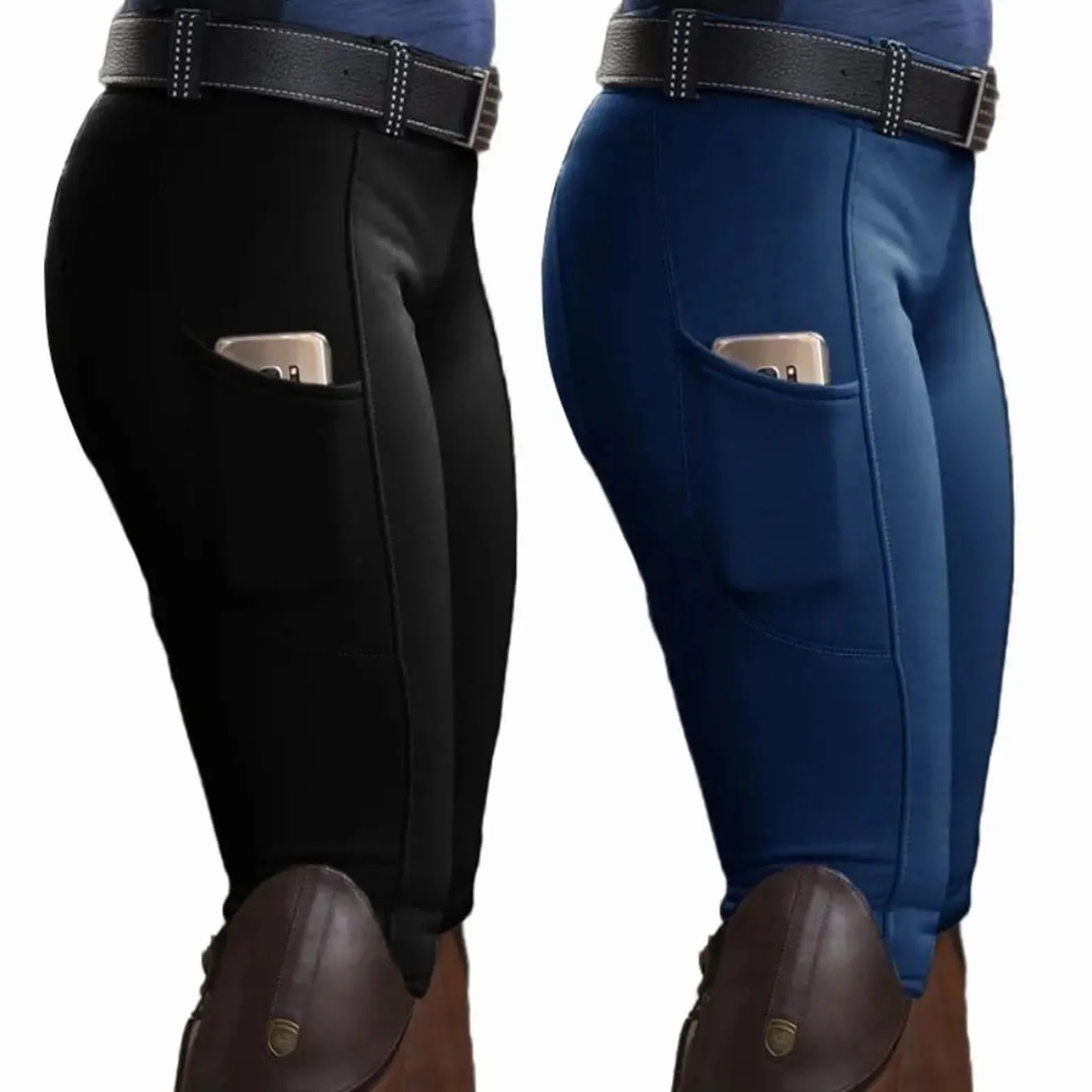 Pantalones de equitación for Hombre y Mujer, Mallas con Bolsillo realce Cadera, for Carreras Caballos para Mujer