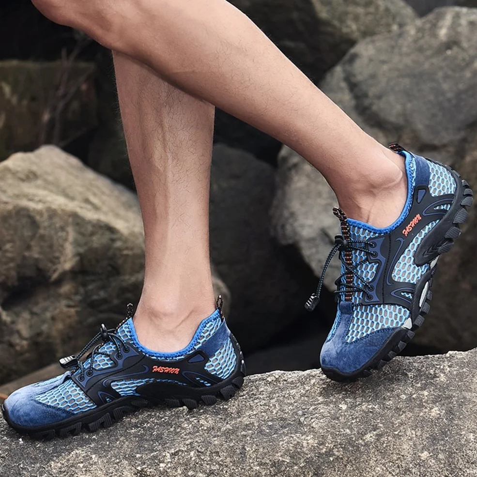 FLARUT Sandalias Deportivas Trekking Hombres Verano Pescador Playa Zapatos Casuales Transpirable Zapatilla de Senderismo Deportes Montaña y Asfalto Zapatos para Correr Malla