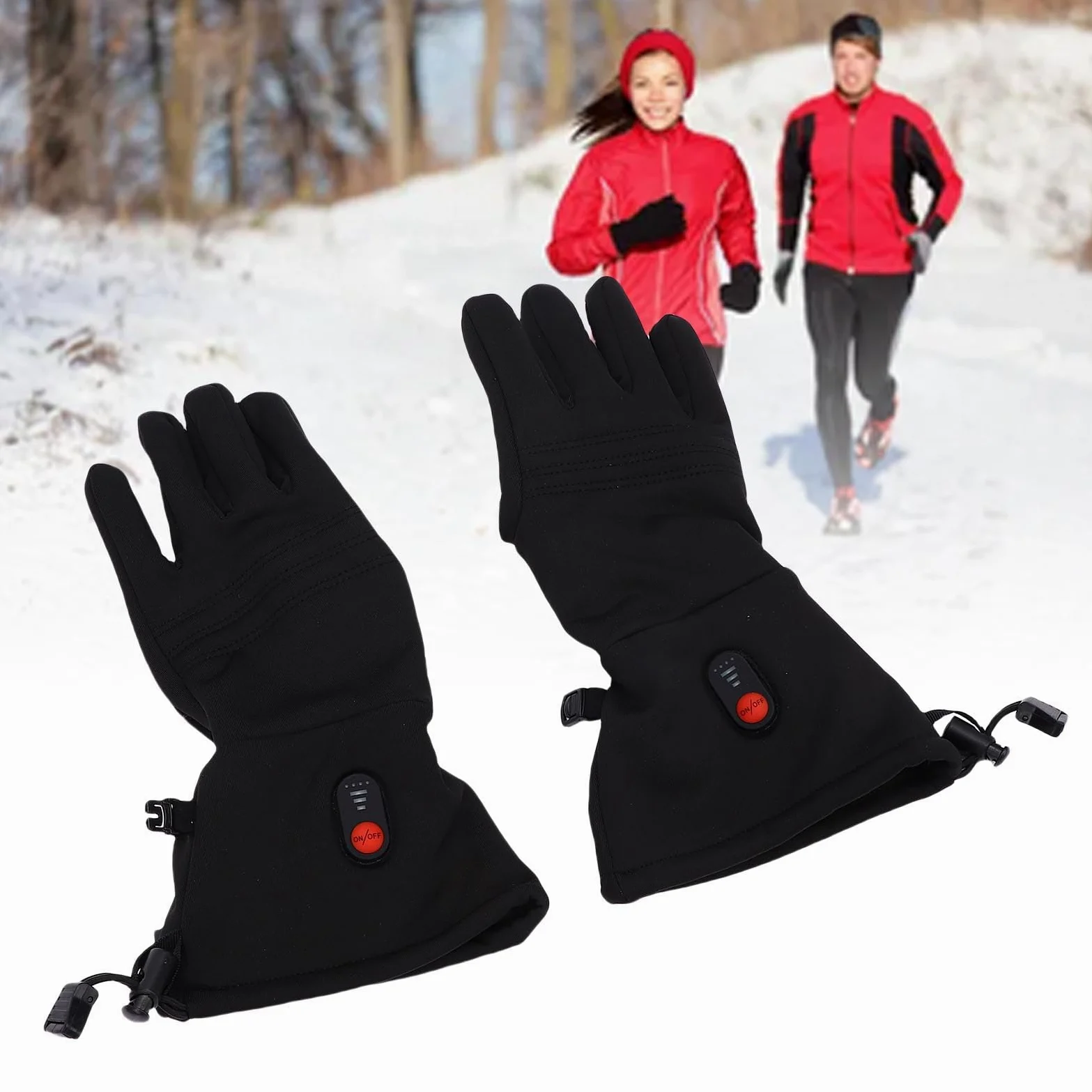POENVFPO Térmicos con Pantalla Táctil, Manoplas Térmicas Recargables, Térmicos Eléctricos Impermeables para Esquí, Senderismo, Ciclismo con Potencia de 7,4 W
