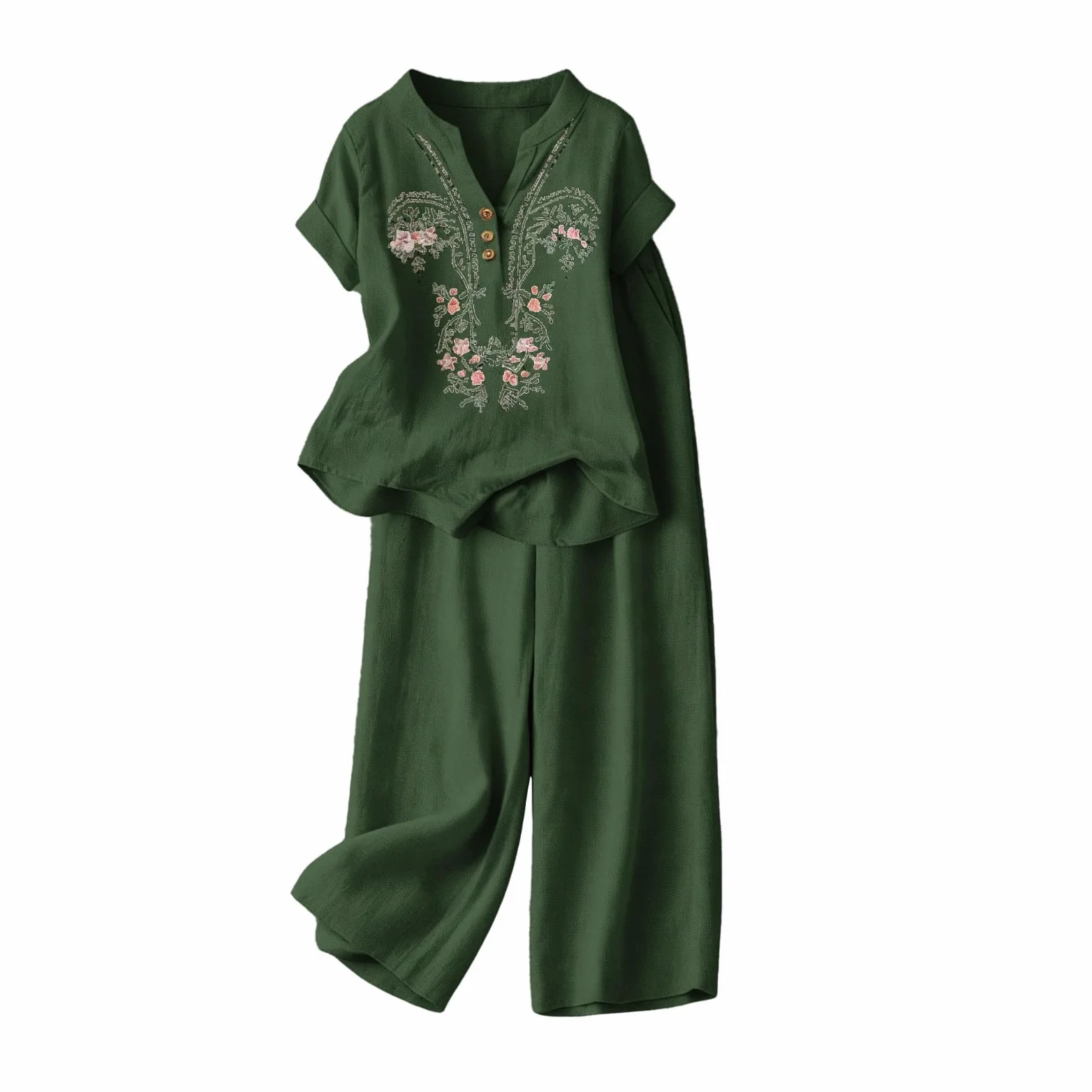 Conjunto Mujer Verano 2 Piezas Moda raje de Primavera Ligero Chndal Blusa Pantalones Ropa Playa Vacaciones Deportivo Casa Trabajoconjunto de Verano mujerInformal y desenfadado