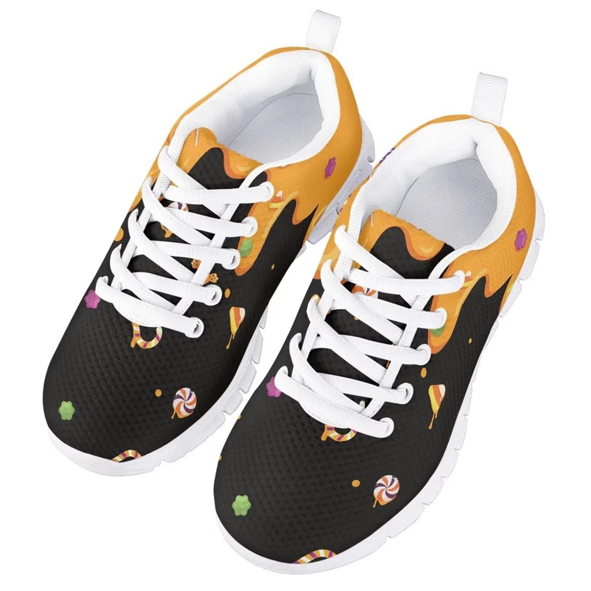 Zapatillas deportivas de gimnasio para niñas, zapatillas de correr para caminar, zapatos de malla con cordones, zapatos blancos ligeros y transpirables, candy, 36 EU