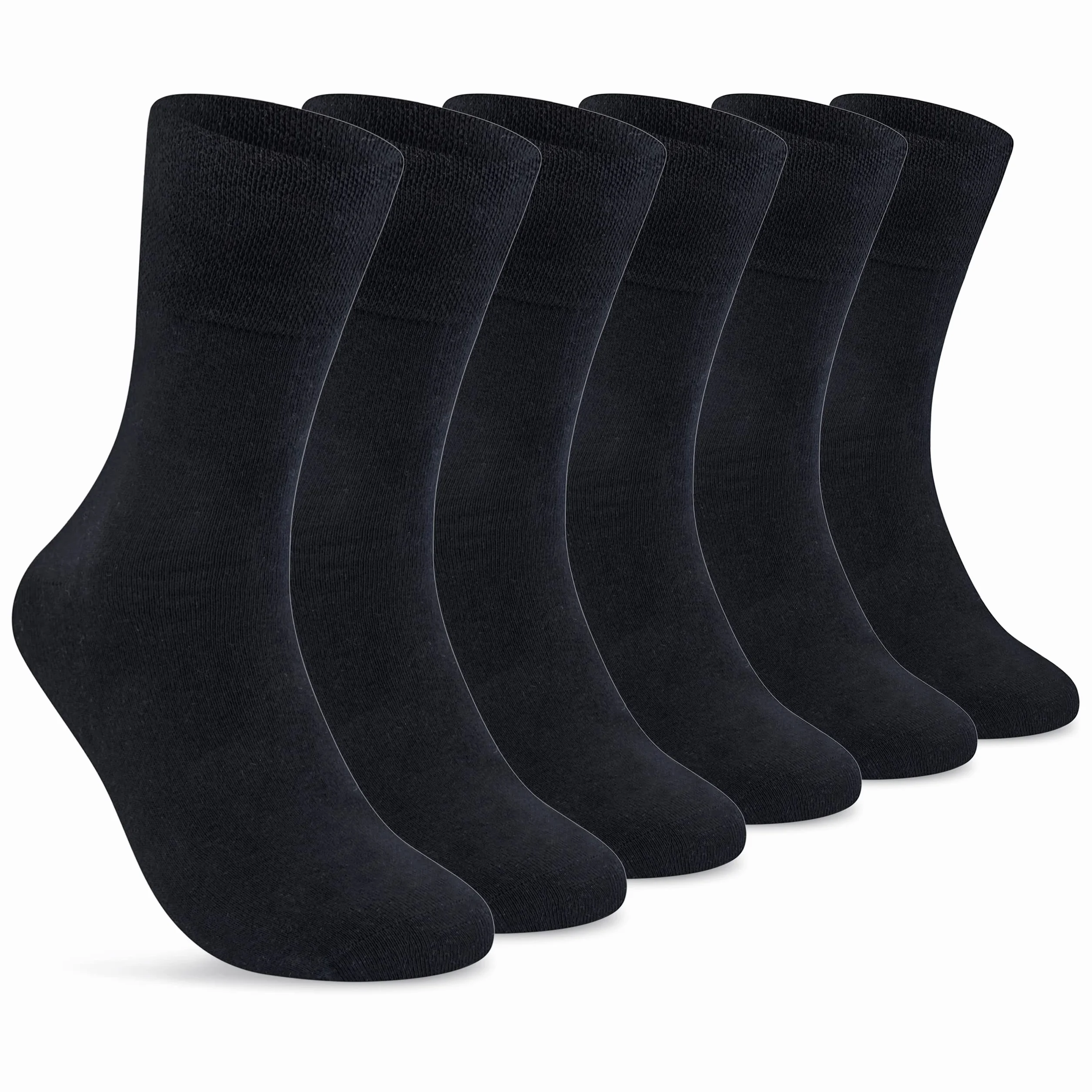 sockenkauf24 6 Pares de Calcetines Diabéticos con Cintura de Confort sin Elástico & sin Costuras Hombre & Mujer 97% Algodón