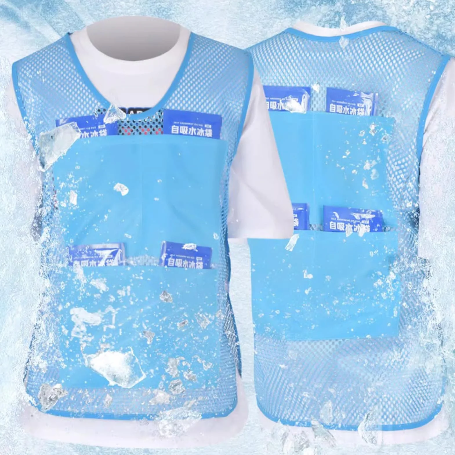 Chaleco Refrescante Para Hombres Frío Rápido 8 Paquetes De Gel Ropa Tecnológica Trabajo Al Aire Libre Deportes Viajes