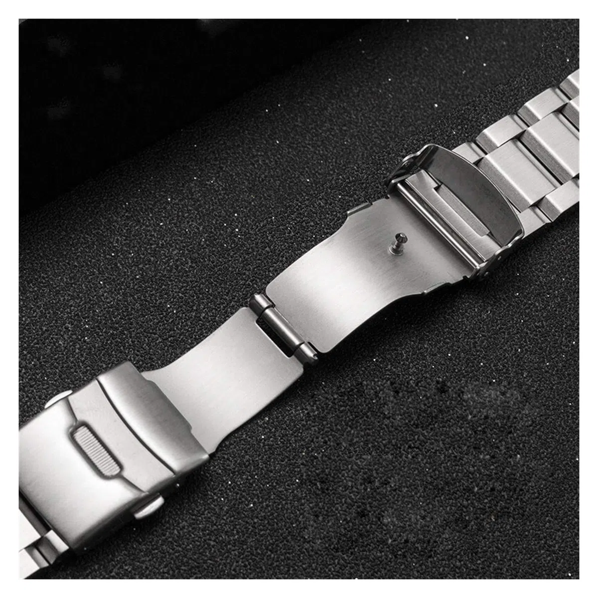 Correa de Reloj, 18 19 20 21 22 mm 23 mm 24 mm 25 mm Correa de Acero Inoxidable sólido Correa de Repuesto con Cierre Plegable de Metal