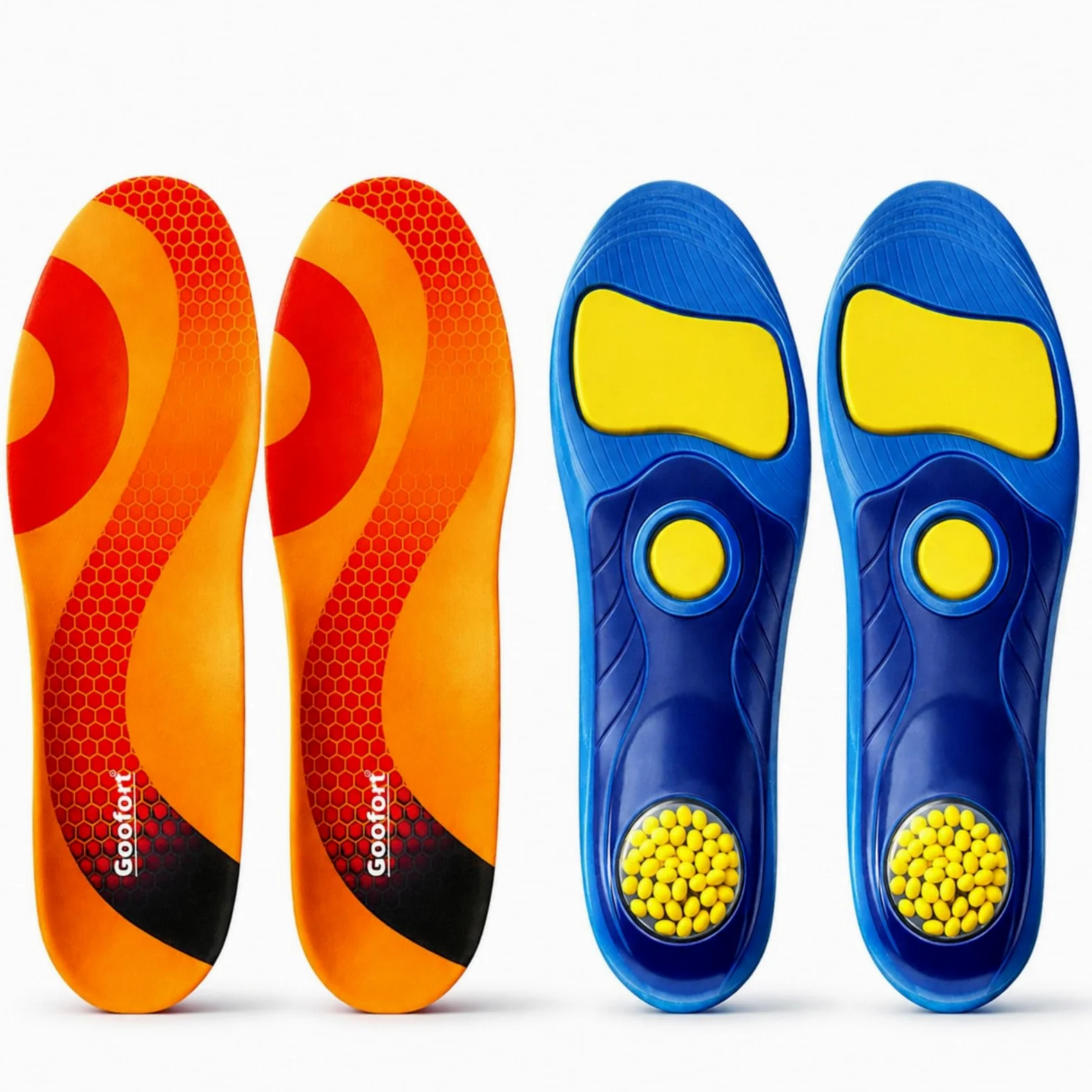 Goofort DynaZoom™Max - 2 pares de plantillas de gel para soporte de arco para hombres y mujeres, placa de estabilidad reforzada, insertos ortopédicos, almohadilla de aire, antidolor de talón, fascitis