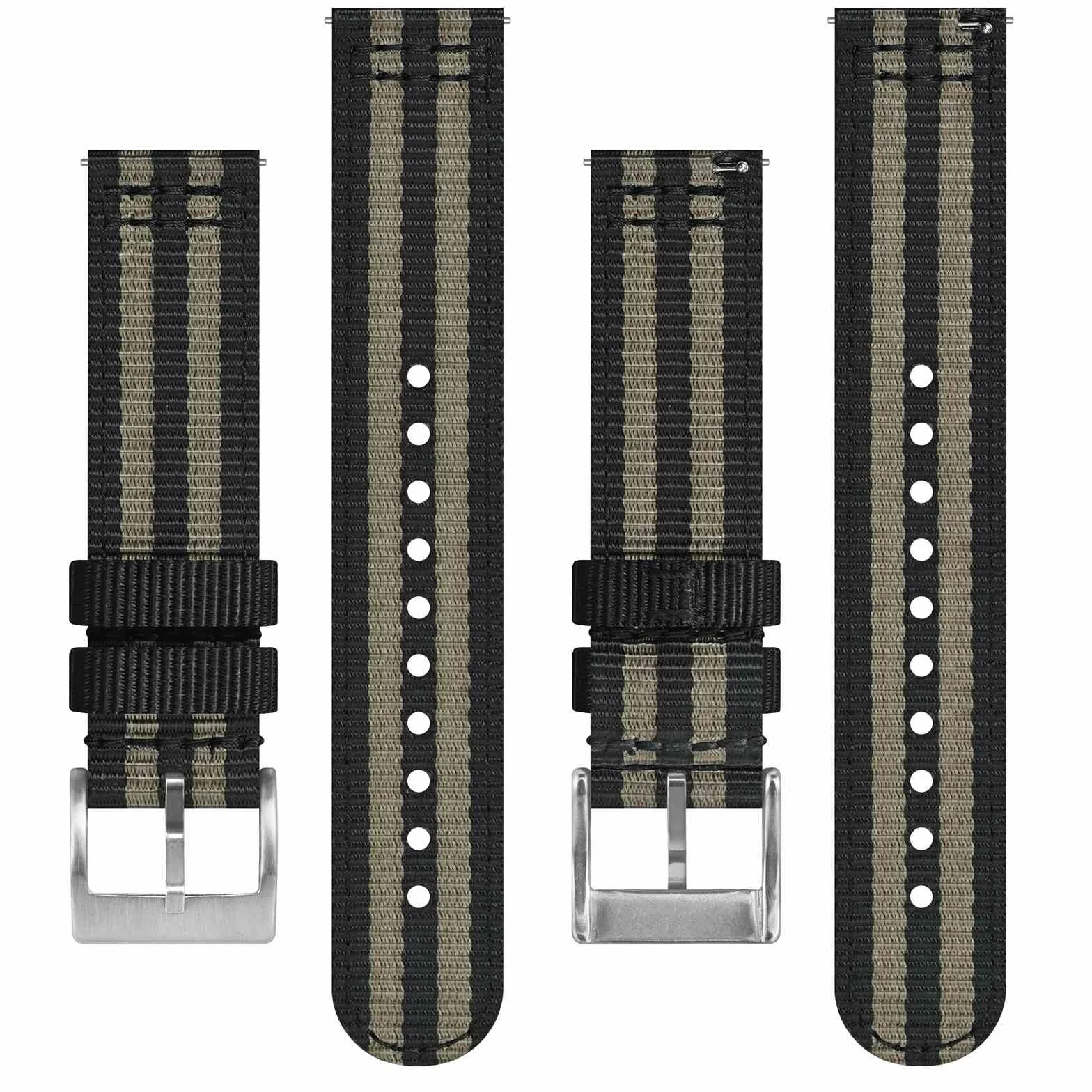 BISONSTRAP Correas de Nailon Militar, Correas de Reloj para Hombres, Liberación Rápida, Hebilla Cepillada, Ancho de Correa 18mm 19mm 20mm 22mm
