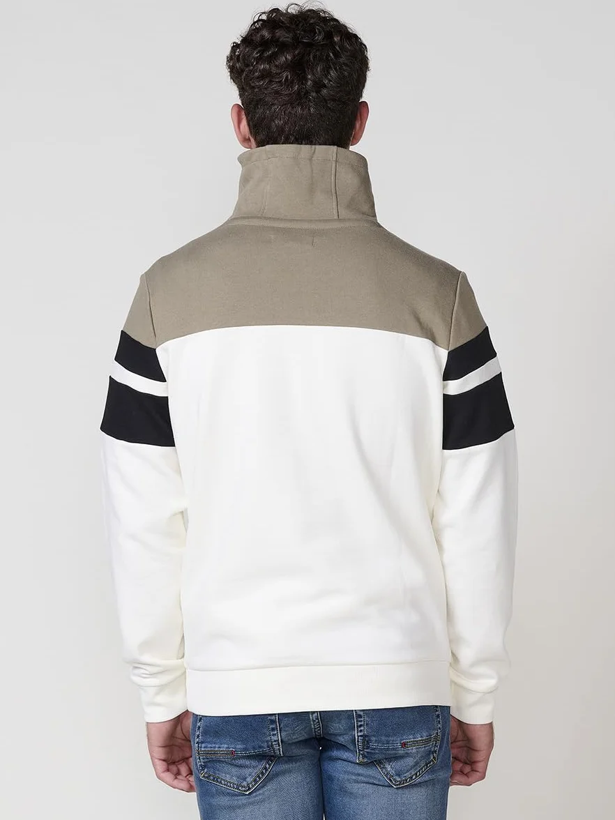 Koroshi Sudadera Hombre Cuello Alto Cremallera Rayas 2521SU14